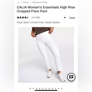 CALIA Women's Essentials High Rise Cropped Flare Pant